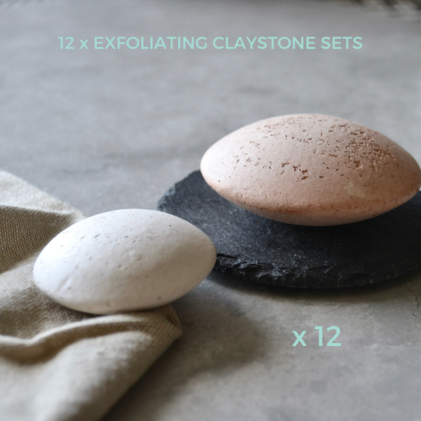 12 PC Clay Stone Sets – With Black Slate Bases