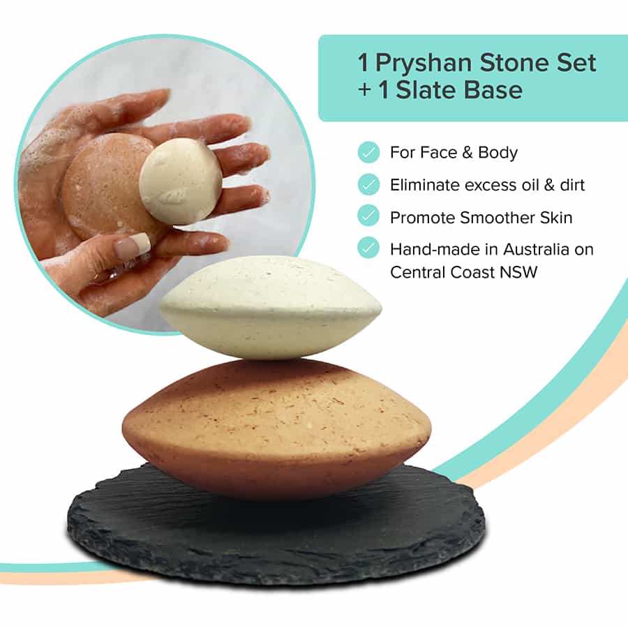 🌟 1 x Pryshan Clay Stones base sets-The best exfoliation experience you will ever have