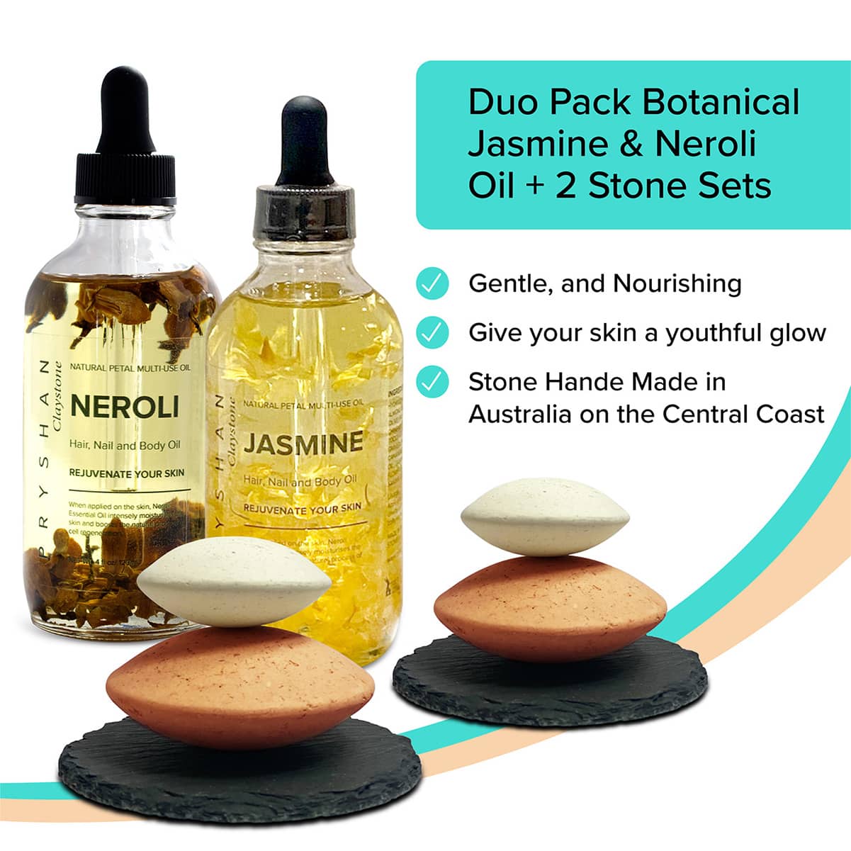 🌟 ON SALE Duo Pack Neroli + Jasmine Oils + Stone Sets